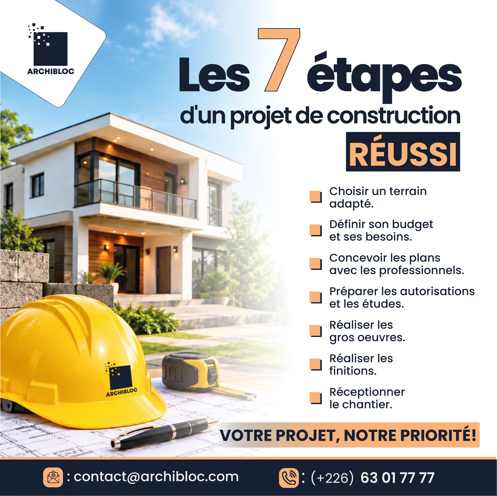 𝐋𝐄𝐒 𝟕 𝐄́𝐓𝐀𝐏𝐄𝐒 𝐃'𝐔𝐍 𝐏𝐑𝐎𝐉𝐄𝐓 𝐃𝐄 𝐂𝐎𝐍𝐒𝐓𝐑𝐔𝐂𝐓𝐈𝐎𝐍 𝐑𝐄́𝐔𝐒𝐒𝐈 𝐄𝐍 𝐀𝐅𝐑𝐈𝐐𝐔𝐄 𝐃𝐄 𝐋'𝐎𝐔𝐄𝐒𝐓